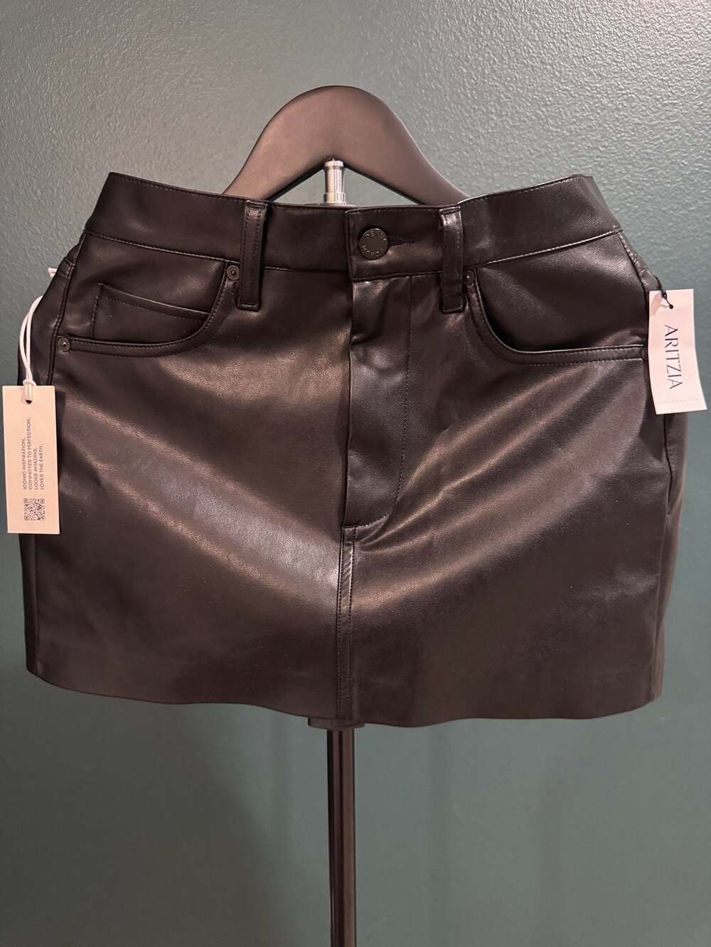 Denim Forum The 90s Rocco Vegan Leather Mini Skirt After Hours